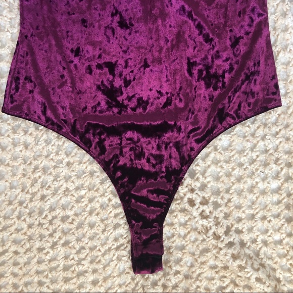 FASHION NOVA | RASPBERRY PURPLE VELOUR BODYSUIT - Picture 4 of 8